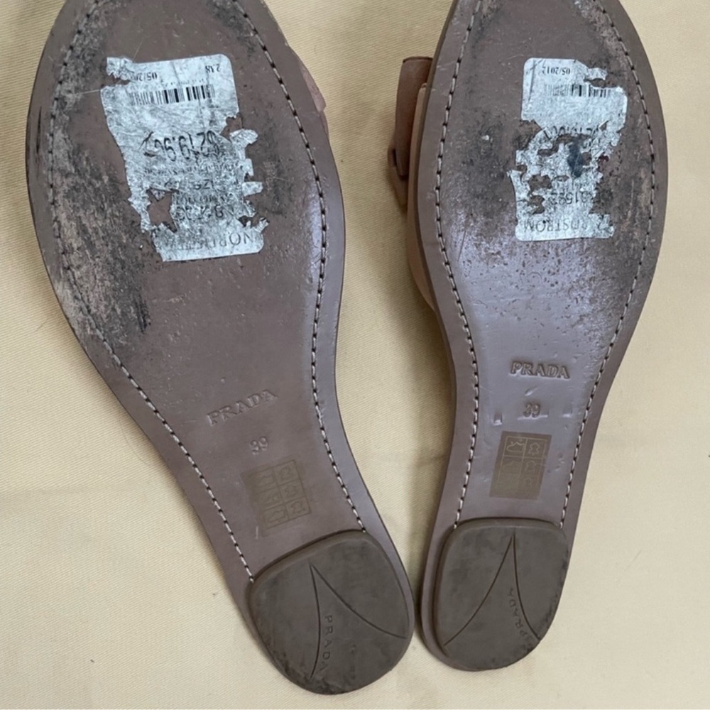 Prada Slides Size 39 9. Taupe/Neutral Color - image 3